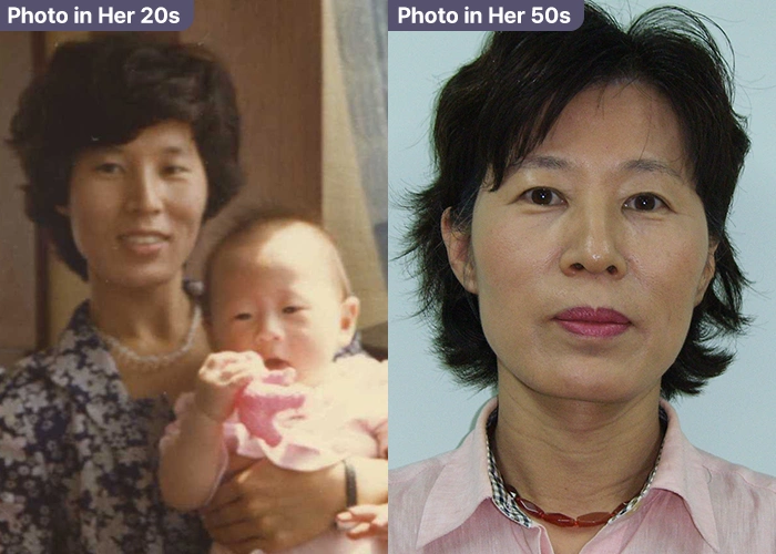 어머니의 20대 vs 50대