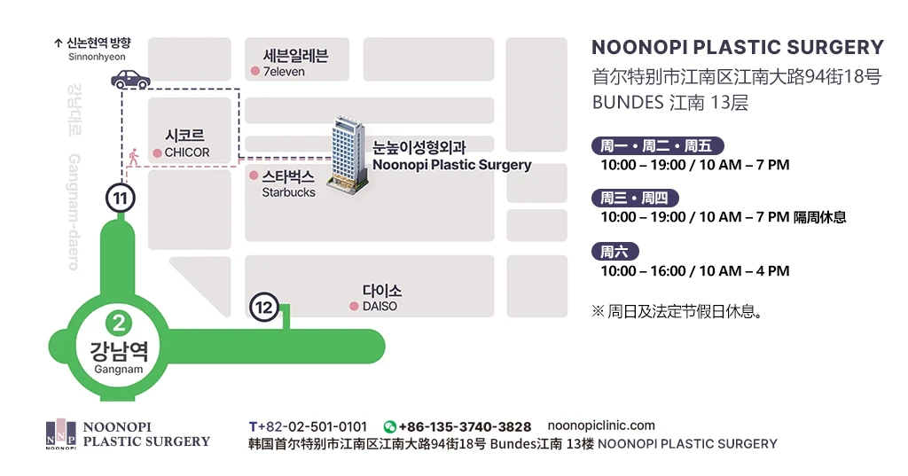 江南 Noonopi 整形外科 路线指南